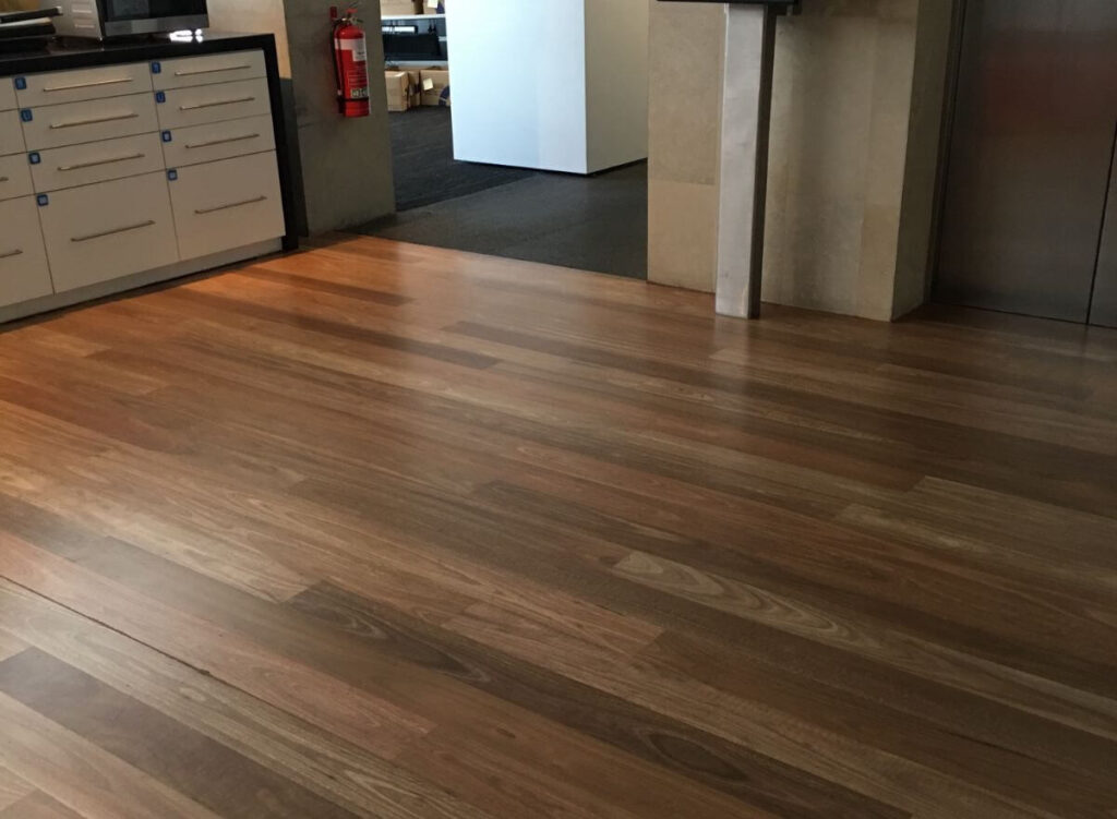 Santos HQ | Sand & Polish | Spotted Gum | Water Based | Semi Gloss Finish